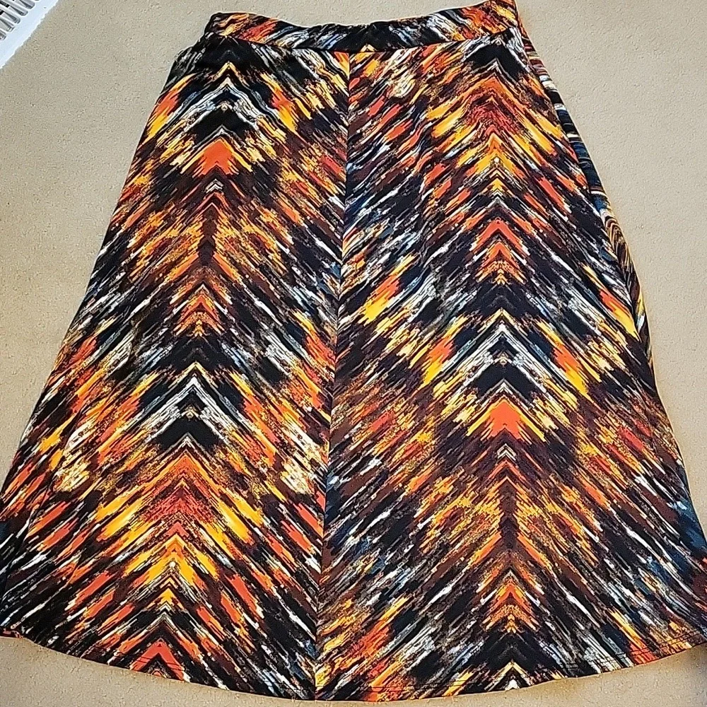 Kim Rogers Small Skirt A-Line / Full Black Brown Teal White Orange Yellow - Picture 4 of 4